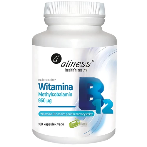 Aliness - Witamina B12 Methylcobalamin - 100 kapsułek Aliness - Witamina B12 Methylcobalamin - 100 kapsułek